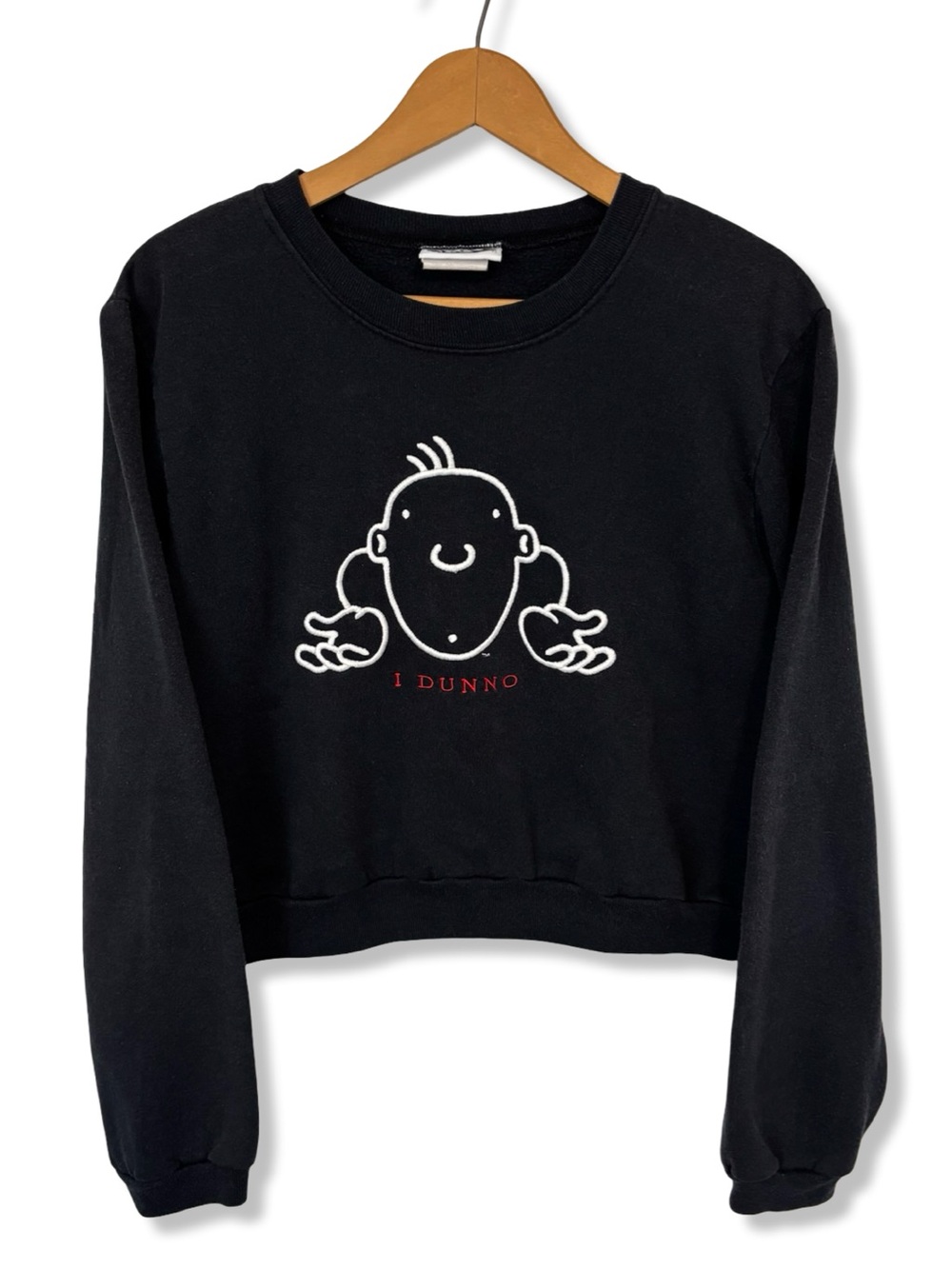 Vintage 90s “I DONNO” Cropped Crewneck Sweatshirt